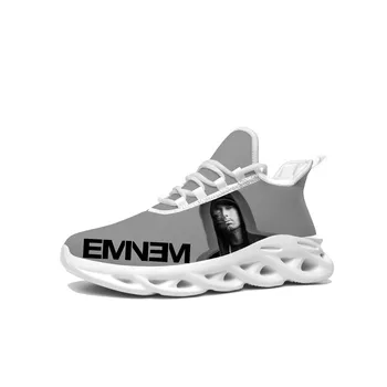 Eminem Хип-Хоп Рэп Кроссовки на плоской подошве Мужские Женские Спортивные Кроссовки Для Бега Высококачественные Кроссовки На Шнуровке Сетчатая Обувь На заказ