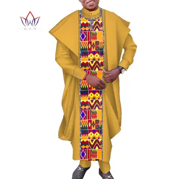 3 шт. компл., Африканский Восковой принт, Длинный Мужской Свободный халат, рубашка и брючные костюмы, Дашики, традиционная африканская мужская одежда, большие размеры, wyn1333