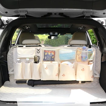 Atsafepro Автомобильный Органайзер для хранения в багажнике, Подвесная сумка, Многофункциональные Складные Автомобильные аксессуары с несколькими отделениями, Автомобильные