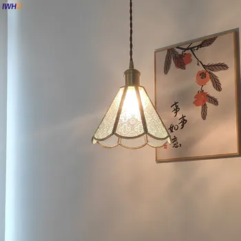 Подвесной светильник IWHD из медного стекла со светодиодной подсветкой Рядом с рестораном, баром, кофейней, спальней, Ванной комнатой, Скандинавский современный подвесной светильник Hanglamp