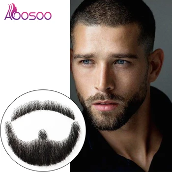 AOOSOO Искусственная Борода, кружевная накладная борода и Усы, настоящая Светлая борода ручной работы для мужчин, невидимые Бороды