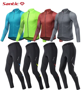 SANTIC Bike Jersey, Мужской комплект велосипедной одежды с длинным рукавом, Защита от солнца, Осенний Дорожный велосипед MTB, Топ, Джерси, Мужские брюки для верховой езды 2019