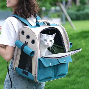 Рюкзак для домашних животных, Переносная переноска для кошек и маленьких собак, Складная вентилируемая конструкция, Большой рюкзак для кошек и собак, сумка для переноски