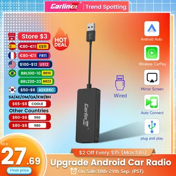 Carlinkit Беспроводной Ключ Apple CarPlay Android Auto для Автомобильного Радио Android Netflix AirPlay Автозапуск Карта Музыка USB Smart Link