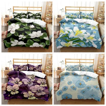 Цветочный узор прост и свеж, мягкое и удобное настраиваемое одеяло, комплекты постельного белья, комплект постельного белья, роскошное стеганое одеяло