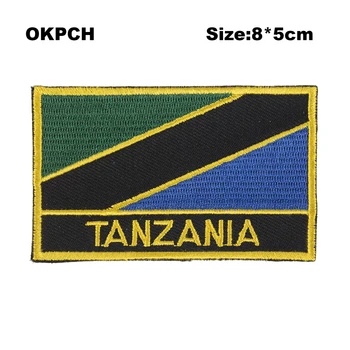 Нашивки с вышивкой флага Танзании, нашивки для шитья утюгом и пилой