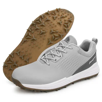Новая Мужская обувь для гольфа, водонепроницаемая и противоскользящая Спортивная обувь, Мужская обувь для гольфа на открытом воздухе из натуральной кожи, Размер 39-48