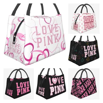 Женская сумка для ланча Love Pink Heart с изоляцией Secert, Многоразовая водонепроницаемая коробка-тоут для Бенто, портативные сумки для ланча