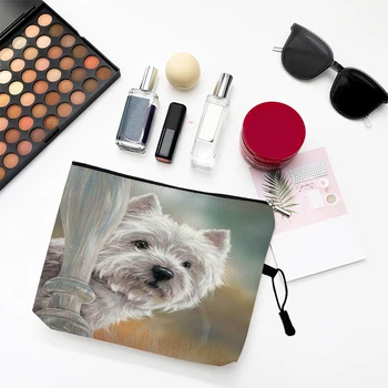 Креативный дизайн, Женская косметичка с Рисунком собаки, Многофункциональная Дорожная сумка для хранения туалетных принадлежностей, Женская косметичка