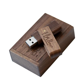 Деревянная подарочная коробка USB 2,0 Флэш-накопитель с Бесплатным Пользовательским логотипом Ручка-накопитель Реальной емкости Memory Stick 64 ГБ/32 ГБ/16 Гб/8 ГБ Фотография U Диск