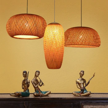 Китайские Бамбуковые подвесные светильники Японский Креативный Дзен-Балконный подвесной светильник для гостиной, ресторана, чайной комнаты