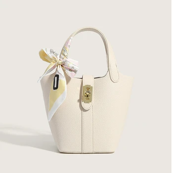 2022 Новая Женская модная сумка-мешок из мягкой кожи личи, сумка через плечо, Женские роскошные дизайнерские сумки, универсальные сумки через плечо