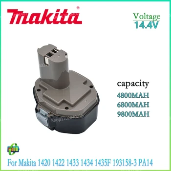 Makita 100% Оригинальный NI-MH Аккумулятор для Электроинструмента 14,4 В 4800 мАч 6800 мАч 9800 мАч для Makita PA14 1422 1420 192600-1 6281D 6280D