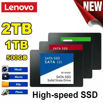 Lenovo SSD Накопитель 4 ТБ 2 ТБ Жесткий диск Sata3 2,5 Дюймов Высокоскоростной Мобильный жесткий диск Емкостью 1 ТБ Внутренние Твердотельные накопители Для Ноутбуков Deskto