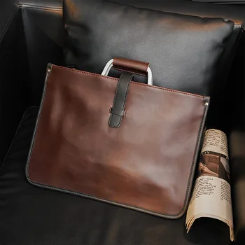 Роскошная сумка Crazy Leather Horse, Мужская деловая сумка, мужской портфель через плечо для ноутбука, высококачественные портфели