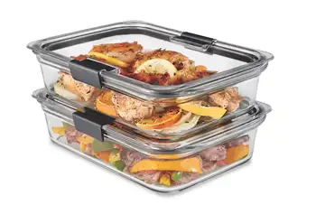 Контейнеры для хранения пищевых продуктов Brilliance Glass, контейнеры для пищевых продуктов на 8 чашек с крышками, 2 упаковки