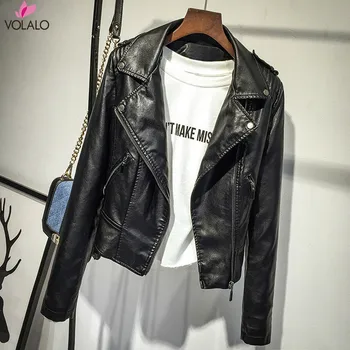 Женская куртка из искусственной кожи, модные яркие цвета, розовый, черный, мотоциклетное пальто, Короткая байкерская куртка из искусственной кожи, Мягкая куртка, женская
