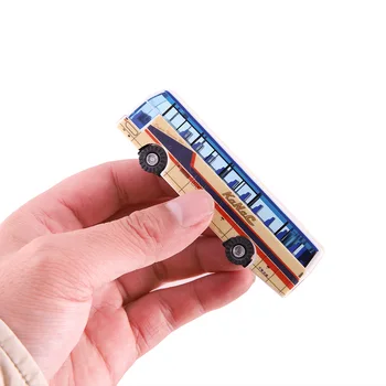 Модель микроавтобуса, игрушки, транспортное средство из АБС-пластика, Классический автобус для строительства железнодорожных макетов, подарки