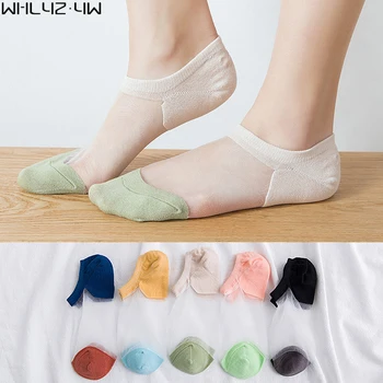 10 пар летних женских носков Из тонкого прозрачного стекловолокна, нескользящие, милые, простые, дышащие, Дезодорант, невидимые носки