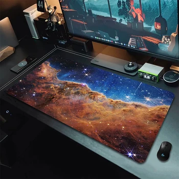Большой игровой коврик для мыши Nebula, нескользящий Большой Компьютерный космический коврик для мыши, резиновый коврик для мыши Galaxy с HD-принтом, Размер 900x400 мм