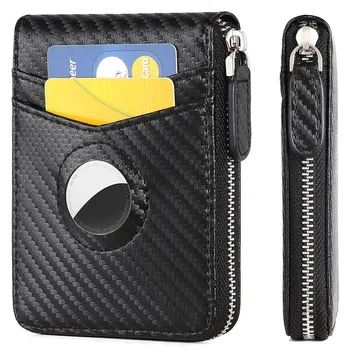 Новый кожаный бумажник с верхним слоем, мужской контроль доступа на молнии большой емкости