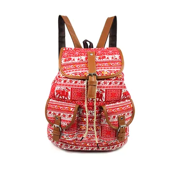 Рюкзак в этническом стиле, холщовая школьная сумка, ретро рюкзак, дорожный рюкзак для ноутбука, Plecak Damski, женские рюкзаки, Sac Bolsos