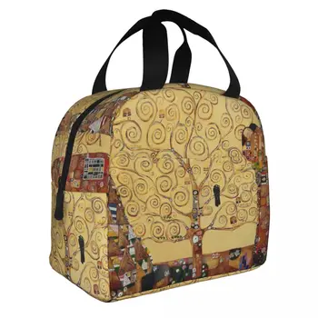 Изолированные сумки для ланча Gustav Klimt, Большое Дерево Жизни, Stoclet Frieze, Контейнер для ланча, термосумка, Ланч-бокс, офис на открытом воздухе