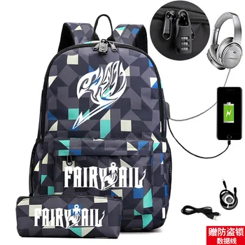 Fairy Tail, школьная сумка для подростков, сумка с рисунком аниме, Детские рюкзаки, сумки для мальчиков и девочек, дорожные сумки на открытом воздухе, сумки для отдыха