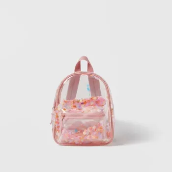 Новые дизайнерские Розовые рюкзаки для девочек на молнии, Милые детские сумки на два плеча, Повседневные Модные Маленькие Прозрачные Школьные сумки