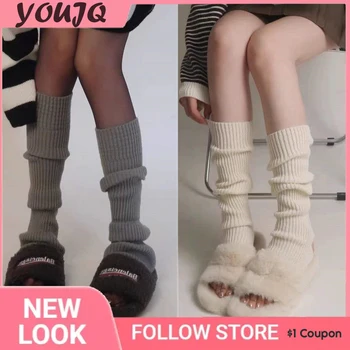 Y2K, 2 пары, японские носки-гетры в стиле милой Лолиты для девочек, вязаный чехол для ног, женские осенне-зимние носки с ворсом