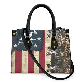 Belidome Камуфляжный Охотничий Дизайн с Американским Флагом, Женские Кожаные сумки-тоут, сумки-мессенджеры, Роскошные Сумки, сумки для дам, Основной мешок