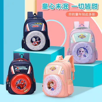 Школьные сумки Disney Frozen Для девочек и мальчиков 1-3 класса, Человек-паук, Ортопедический рюкзак для учащихся начальных классов, детские подарки Mochila