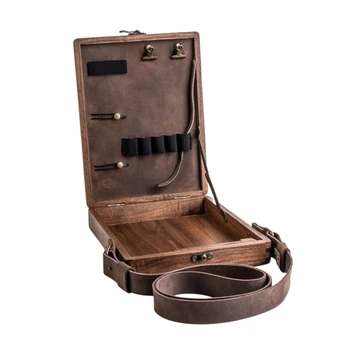 Деревянная коробка-мессенджер для писателей A5, деревянная ретро-трендовая сумка через плечо, уличный портфель, коробка для товаров для рукоделия, сумки для домашнего декора