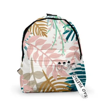 Новая модная школьная сумка с листьями Классический узор Прочный рюкзак на плечо Модный Брендовый дизайн Mochilas Para Estudiantes