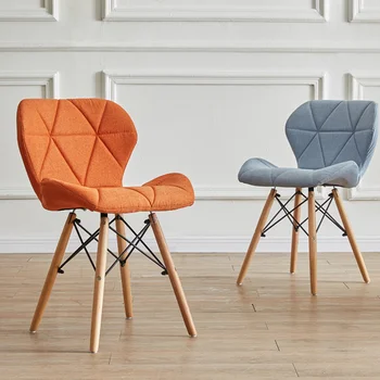 Обеденные стулья из Скандинавской кожи, домашний Простой обеденный стул для кухонной мебели, Креативное офисное кресло для переговоров, стулья со спинкой