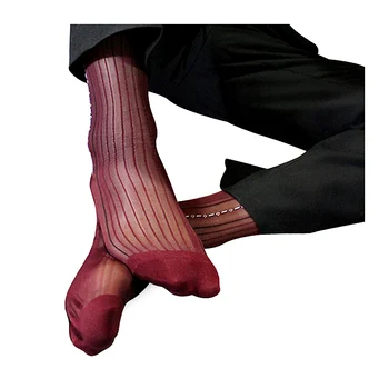 Мужские классические носки из прозрачного шелка, официальные деловые носки для мужчин, сексуальный дизайн, Новое поступление, Бесплатная доставка