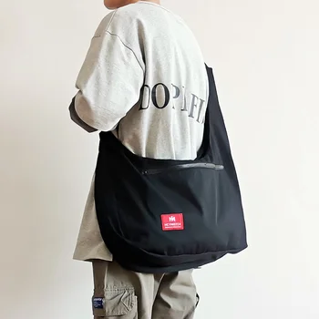 Новая функциональная сумка Ch в корейском уличном стиле Харадзюку, сумка большой емкости для женщин, черная хлопковая сумка-мессенджер