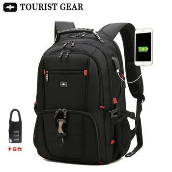 мужские швейцарские рюкзаки, дорожная сумка, деловой противоугонный рюкзак, мужской mochila, USB Зарядка, 15,6 17 дюймов, рюкзак для ноутбука, водонепроницаемый
