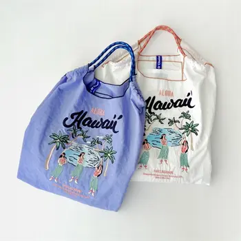 Сумка-тоут для отпуска, Гавайская Сумочка с вышивкой, Повседневные сумки на плечо, Женская сумочка на шнурке Большой Емкости с принтом