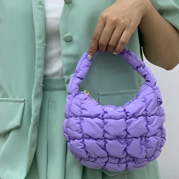 Модная сумка-тоут Cloud, Мини-Дизайнерская плиссированная женская сумка, милый кошелек для монет, мягкие нейлоновые сумки для ключей