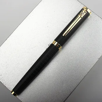 Роскошная металлическая авторучка Black Forest, Титановый черный сверхтонкий наконечник, красивая решетчатая подарочная ручка для письма