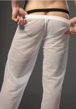 Новые мужские повседневные модные ультратонкие Летние прозрачные мужские сетчатые брюки, доступные в двух цветах
