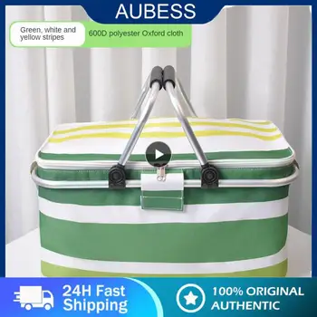 Зеленая Белая складная сумка для хранения для пикника, износостойкая и прочная изоляционная сумка из ткани Оксфорд, Утолщающая и увеличивающая цвет