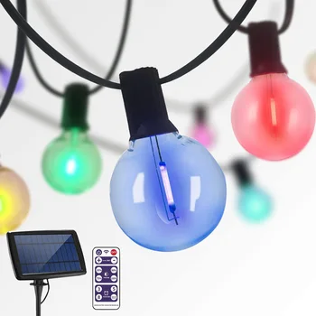 Солнечные наружные фонари G40 LED Красочная гирлянда-гирлянда USB 25LED Садовая лампа Солнечной энергии Рождественское украшение