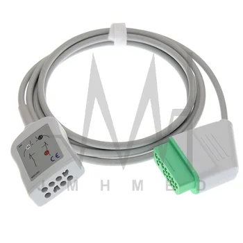 Магистральный кабель ЭКГ от 12P до 3 и 6 выводов для мониторов серии Nihon Kohden BSM, OEM P/N в стиле NK: Промежуточный адаптер JC-906P для ЭКГ/EKG