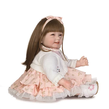 силиконовый возрожденный ребенок мягкое тело 55 см Ручной Работы Дизайн Ткань Тело Силиконовые Реалистичные Живые Младенцы Кукольные игрушки Для Детей Рождественские Девочки