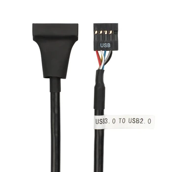 Внутренняя материнская плата USB 2.0 9pin к USB 3.0 20pin Кабель-адаптер Материнская плата USB 3.0 20-контактный разъем к USB 2.0 9-контактный Мостовой кабель