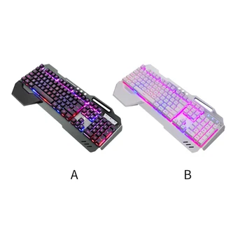 Игровая клавиатура с проводной RGB светодиодной подсветкой, игровая клавиатура, Подарок для интернет-Кафе, настольный планшетный ПК, белый