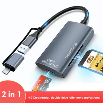Кардридер 2 в 1 USB3.0 и Type-C для SD TF Thunderbolt 3 Для Портативных ПК Аксессуары Smart New Memory Cardreader Адаптер для SD-карт