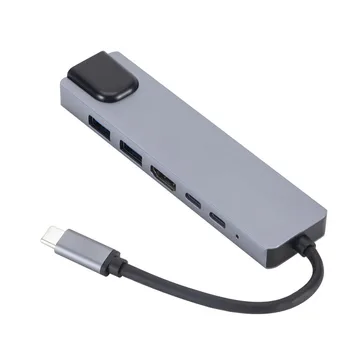 Введите USB-c в Hd Rj45 100-гигабитную сетевую карту PD USB-концентратор USB 3.1 6-в-1 док-станция расширения